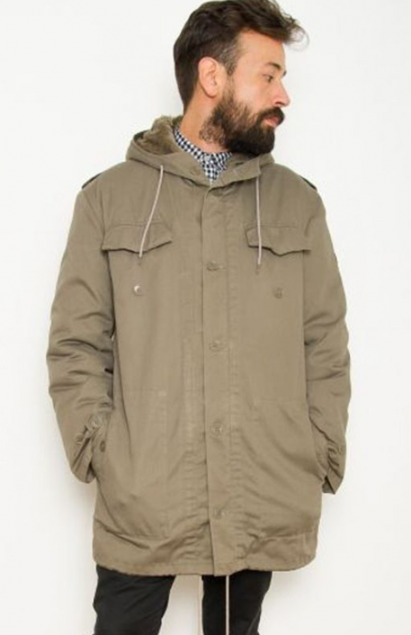 Jaket Parka Berwarna Khaki Klasik